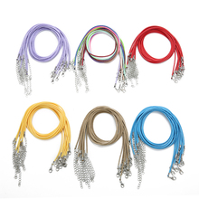 10pcs/lot Lobster Clasps Leather Rope Necklace Dia 1.5mm 2mm Korean Cotton Waxed Cord Thread for DIY Necklaces Jewelry Making 2024 - buy cheap