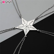 Jovivi Customized Stainless Steel Best Friends BFF Necklaces Friendship Puzzle Piece Charm Pendant Necklace For DIY 5 Pieces Set 2024 - buy cheap