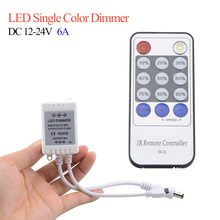 DC 12V 24V 6A Wireless Mini Led Dimmer 10% to 90% Color Change With Remote Controller 12V Single Color Strips 3528 5050 Lights 2024 - buy cheap