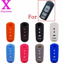 Xinyuexin Silicone Car Key Cover FOB Case For Mazda 3 5 6 8 CX5 CX7 CX9 M6 GT 2016 2017 Remote Key Cover Car-styling 4 Buttons 2024 - buy cheap