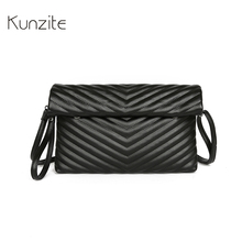 KUNZITE plaid women's clutch bag leather women envelope messenger bag clutch evening bag female Clutches Handbag bolsos mujer 2024 - buy cheap