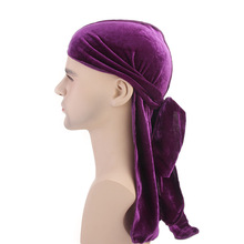 New Luxury Men's Velvet Durags Bandana Turban Hat Wigs Doo Men Durag Biker Headwear du rag Wave Cap Headband Pirate Hat 2024 - buy cheap