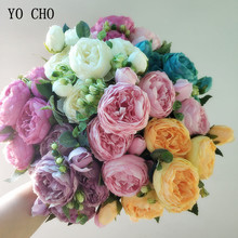 Искусственные цветы YO CHO, розы, пионы, искусственные цветы, шелковые искусственные цветы, искусственные цветы для свадебной вечеринки 2024 - купить недорого