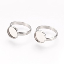 PandaHall-anillo de acero inoxidable 304 para dedo, 10/12mm, oso ajustable, componentes de anillos de Metal, Base de anillo para joyería 2024 - compra barato