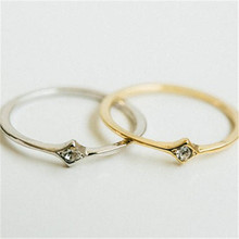 Anel de strass clássico delicado anel de junta fino anéis chapeados 2024 - compre barato