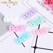 Julie Wang-Colgante con letras "BABY" de resina, 10 unidades, Kawaii, cabujones planos, fabricación de joyas, collar, pulsera, accesorio 2024 - compra barato