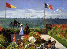 Christmas Gift art on Canvas Garden at Sainte Adresse by Claude Monet Painting High Quality Handmade 2024 - buy cheap