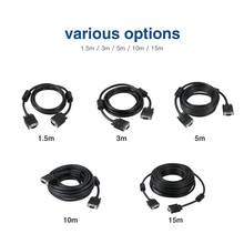 1m/3m/5m/10m/15m 1080P Male to Male VGA 15 Pin Cable 3FT Connectors for Video Computer Smart TV Projector 2024 - buy cheap