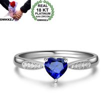 OMHXZJ-Anillo de plata de primera ley y circón para mujer, sortija, oro blanco, azul, 18kt 2024 - compra barato