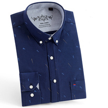 Camisa masculina de manga longa oxford e algodão, mais alta qualidade, camisa xadrez masculina listrada, camisa social 2024 - compre barato