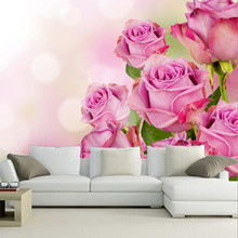 Custom 3D murals,beautiful  pink color roses flowers wallpapers ,living room sofa TV wall bedroom background wall paper 2024 - buy cheap