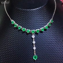 KJJEAXCMY-collar de plata de ley 925 con incrustaciones de Esmeralda natural, joyería de boutique, prueba 2024 - compra barato