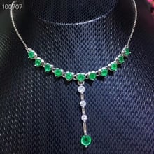 KJJEAXCMY-collar de plata de ley 925 con incrustaciones de Esmeralda natural, joyería de boutique, prueba 2024 - compra barato