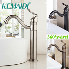 KEMAIDI Antique Brass Faucet Stream Spout Tap Bathroom Basin Faucet 360 Swivel Solid Brass Hot & Cold Water Mixer Vanity Sink 2024 - buy cheap