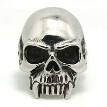1pc Newest Skull Head Mens Boy Ring 316L Stainless Steel Motorcycle Biker Ring 2024 - buy cheap