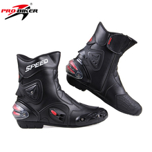 Men Motorcycle Boots PU Leather Motorsport Riding Racing Boots Motocross MX Shoes Motorbike Bike SPEED Protective Gear 2024 - buy cheap