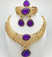 Top Exquisite Dubai Jewelry Set Luxury  gold-color  Big Nigerian Wedding African Beads Jewelry Set Costume Design Heni1 2024 - buy cheap