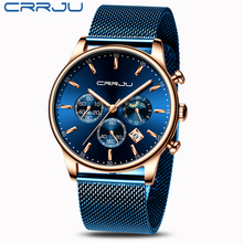 CRRJU мужские часы Reloj Hombre 2019 мужские s часы лучший бренд класса люкс кварцевые часы с большим циферблатом спортивные водонепроницаемые Relogio Masculino Saat 2024 - купить недорого