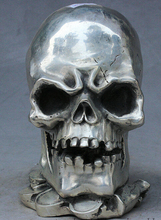 decoration Tibet copper silver   Chinese Silver Art Skull Head Human Bust Skeletons Death's Head Statue Figurine 2024 - buy cheap