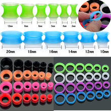 Wholesale 12Pcs/lot Silicone Ear Stretcher Expander Plugs and Tunnels Piercing Body Jewelry Ear Tragus Piercing Jewelry Lot 2024 - buy cheap