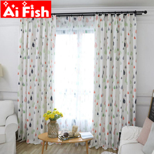 Abstract White Colorful Print Raindrops Curtains For Living Room Modern Dark Blue Window Treatments Tulle Curtains wp118-30 2024 - buy cheap