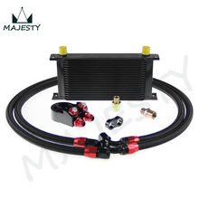 19 ROW AN-10AN UNIVERSAL ENGINE TRANSMISSION OIL COOLER BLACK british type brand CSK+ FILTER adapter KIT black 2024 - buy cheap