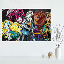 YJW523-L17 Custom Monster High Canvas Painting Wall Silk Poster cloth print DIY Fabric Poster FF-14-K 2024 - buy cheap