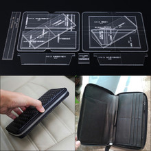 1 Set DIY Acrylic Leather Wallet Template Stencil Purse Leather Cutting Pattern Zipper Installer Mold Leathercrafts 2024 - buy cheap