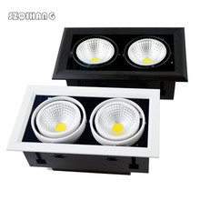 Luz descendente de doble LED, foco LED cuadrado empotrado, LED regulable COB, 2x10W/2x12W/2x15W, lámpara de techo 2024 - compra barato