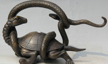 USPS в США S2541 17-дюймовая старая китайская народная статуя черепахи из чистой бронзы 2024 - купить недорого