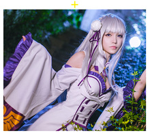 Disfraz de Re:Zero kara Hajimeru Isekai Seikatsu, disfraz de Emilia, vestido de Lujo + disfraz de elfo, Disfraces de Halloween para adultos para mujeres, novedad 2024 - compra barato