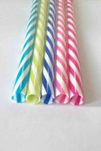 100pcs/lot Whosale Hard Small Stripped Plastic drinking straw with Affixed Stopper HH16100 2024 - buy cheap
