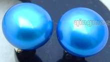 Pendientes grandes de Plata de Ley 925 y Pendiente de perlas naturales de agua dulce plana azul brillante, 10-11mm, ear364, venta al por mayor/al por menor 2024 - compra barato