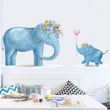 3D Elephant Wallpaper Home Decor Vinyl Wall Stickers Animal Kids Room Decals Mural 2024 - buy cheap