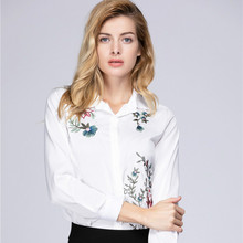 new 2019 Fashion women tops long sleeves women blouse shirt floral embroidery office lady shirt women's clothing blusas 20h 30 2024 - buy cheap