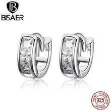 BISAER Classic 925 Sterling Silver Simple Round Earrings Circle Exquisite Small Stud Earrings For Women Silver Jewelry ECE515 2024 - buy cheap