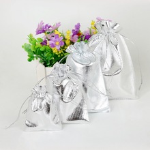 50pcs/bag Adjustable Jewelry Packing Silver colors drawstring Velvet bag,Wedding Gift Bags & Pouches,Pick Size 4 2024 - buy cheap