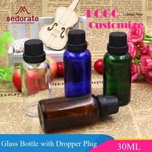 Sedorate 20 pcs/Lot 30ML Glass Bottle For Essential Oil With Hole Dropper Plug Amber Glass Perfume Bottle Containers YM026 2024 - buy cheap