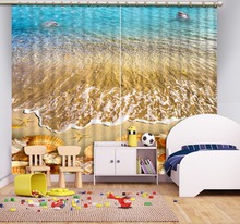 European Curtains Photo Painted 3D Curtain Living roomPhoto 3D Curtains for Living Room Window beach curtains 2024 - buy cheap