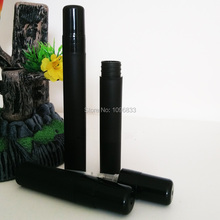 Botella pulverizadora de Perfume negra, atomizador negro de 10ML, botella pulverizadora de plástico, botella de embalaje de Perfume líquido cosmético de 10CC, 100 Uds. 2024 - compra barato