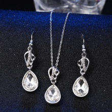 Hesiod Jewelry Sets for Women White Blue CZ Stone Earring Pendant Set Fashion Wedding Water Drop Crystal Jewelry Sets 2024 - buy cheap