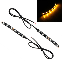 2pcs Flexible Mini Motorcycle Turn Signal Light LED Amber Light Strip 5050 SMD Indicator Blinker 12V Universal 2024 - buy cheap