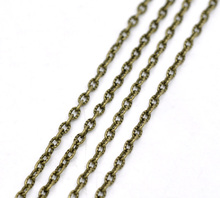 DoreenBeads Antique Bronze Textured Link-Opened Cable Chain Findings 4x2.5mm,3M 2024 - buy cheap