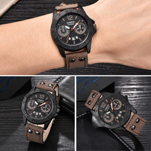 Men's Fashion Leather Stainless Steel Sport Analog Quartz Wrist Watch Waterproof relgio masculino dress  watches strap 2024 - buy cheap