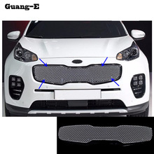 Car Body Protection Detector Stainless Steel Trim Front Up Grid Grill Grille Moulding 1pcs For Kia Sportage KX5 2016 2017 2018 2024 - buy cheap