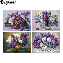 Dispaint Full cuadrado/redondo taladro 5D DIY diamante pintura "paisaje de flor Púrpura" 3D bordado punto de cruz 5D hogar Decoración regalo 2024 - compra barato