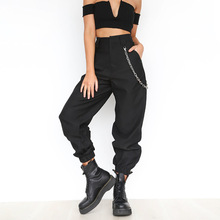 BKLD Harajuku Streetwear Pants Women Solid 2019 Summer Casual Hip Hop Harem Pants High Waist Chain Women Loose Pants Trousers 2024 - buy cheap