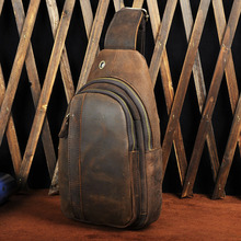 Брендовая мужская сумка через плечо Crazy Horse из воловьей кожи, Высококачественная винтажная сумка-мессенджер на ремне, сумка на ремне 2024 - купить недорого