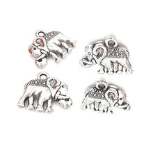 13.5*12MM Antique Silver Plated Elephant Jewelry Charms 40pcs Pulseiras Vintage Pendants For Necklace Making Pendant Charm B0012 2024 - buy cheap