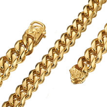 Gold Color Gifts For Women Men 12mm 15mm Curb Cuban Link Chain Necklace Or Bracelet Jewelry Men Stainless Steel Jewelry 7-40inch 2024 - buy cheap